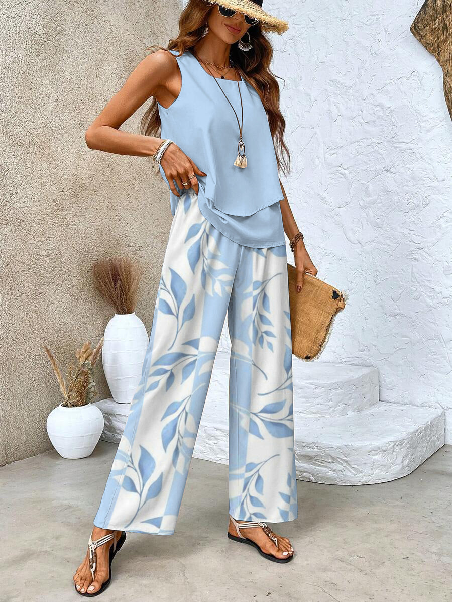 Jenny™ | Elegancki letni komplet top + spodnie