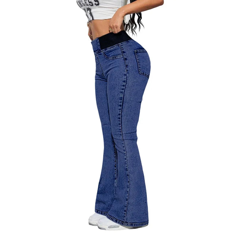 Kamila™ | Jeansy flare z wysokim elastycznym stanem