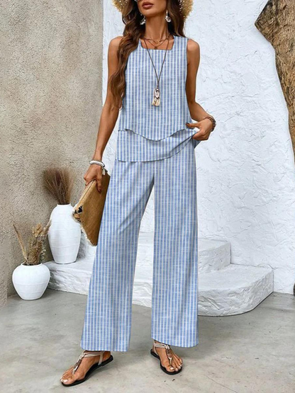 Jenny™ | Elegancki letni komplet top + spodnie