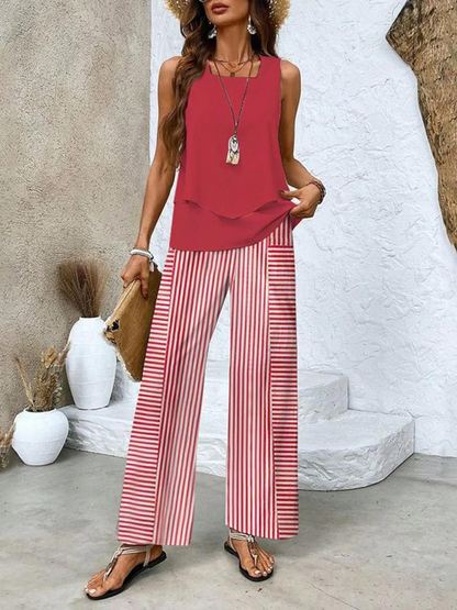 Jenny™ | Elegancki letni komplet top + spodnie