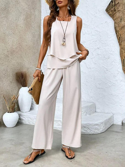 Jenny™ | Elegancki letni komplet top + spodnie