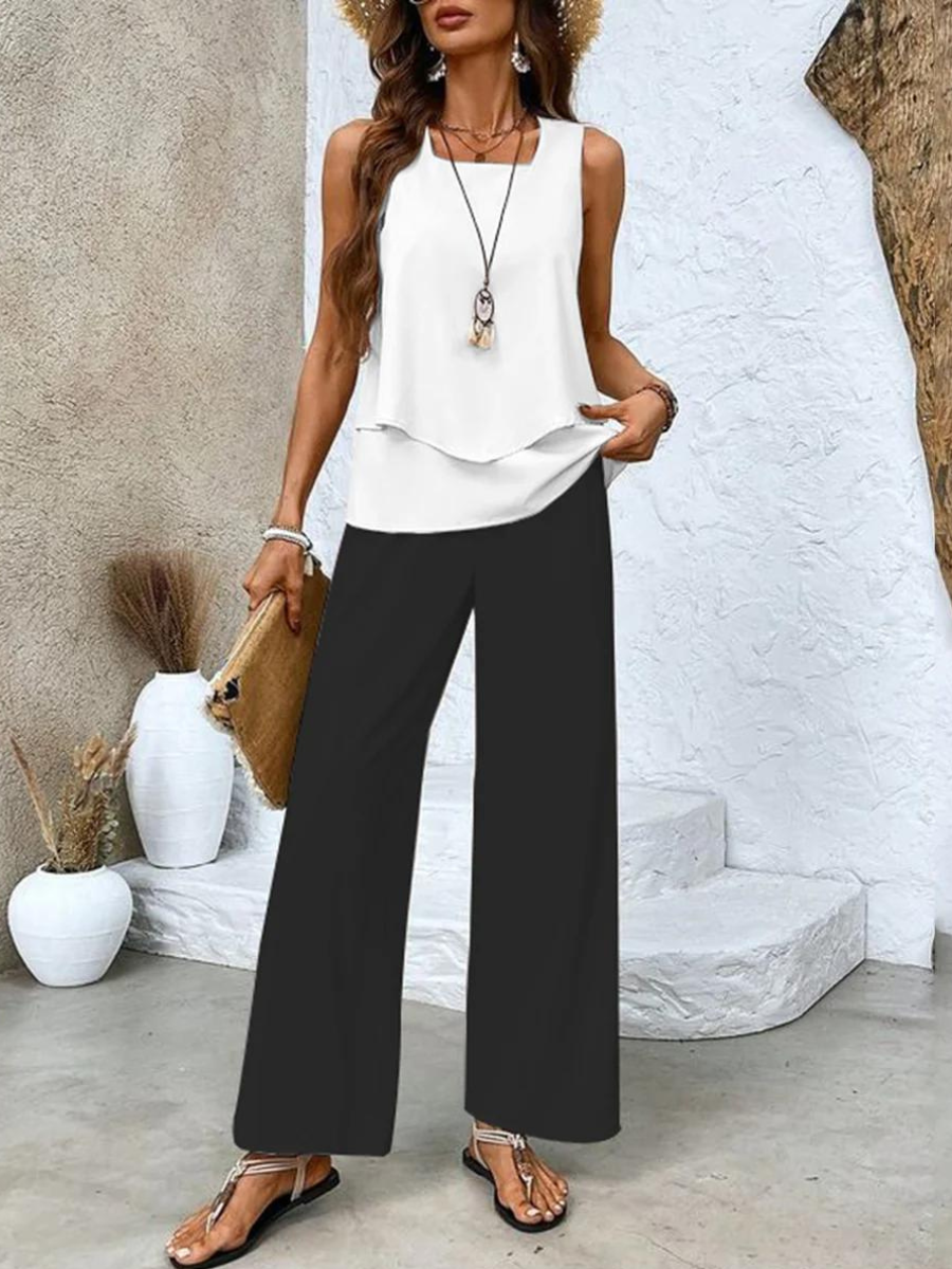 Jamie™ | Elegancki letni komplet top + spodnie