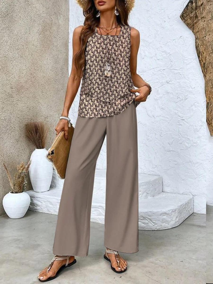 Jenny™ | Elegancki letni komplet top + spodnie