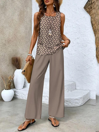 Jamie™ | Elegancki letni komplet top + spodnie