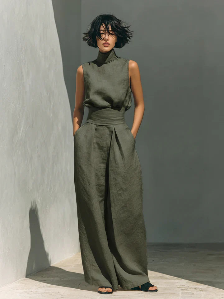 Flora™ | Minimalistyczny komplet z bawełny i lnu