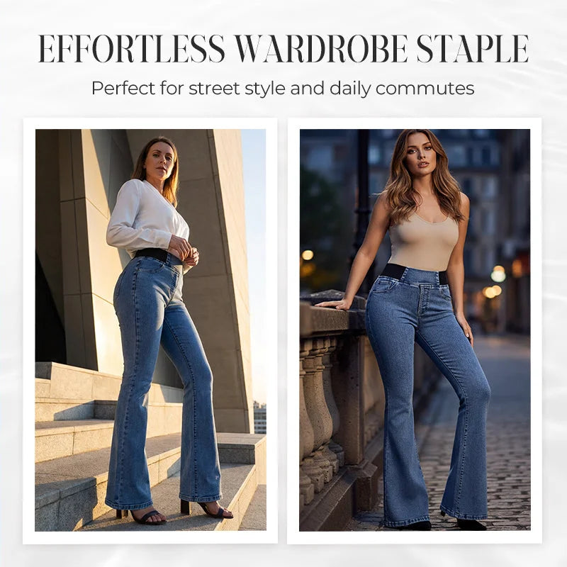 Kamila™ | Jeansy flare z wysokim elastycznym stanem