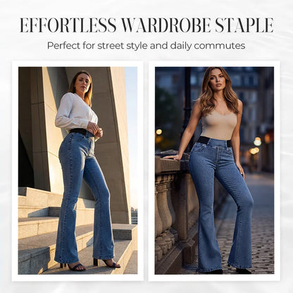 Kamila™ | Jeansy flare z wysokim elastycznym stanem