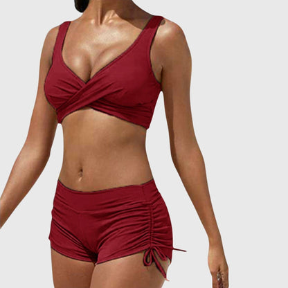 Marisa™ | Bikini z zapięciem owijanym i sznurowanymi szortami