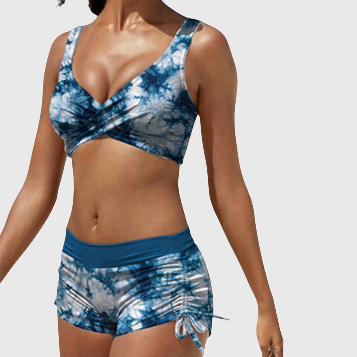 Marisa™ | Bikini z zapięciem owijanym i sznurowanymi szortami