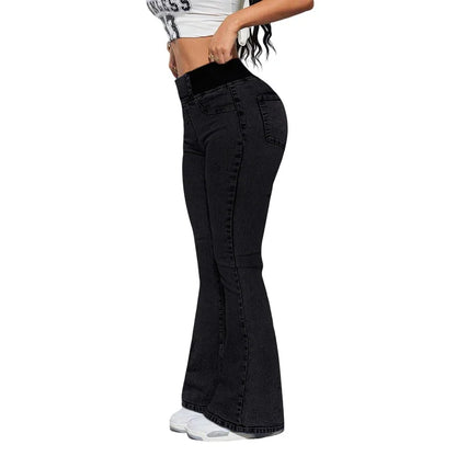 Kamila™ | Jeansy flare z wysokim elastycznym stanem