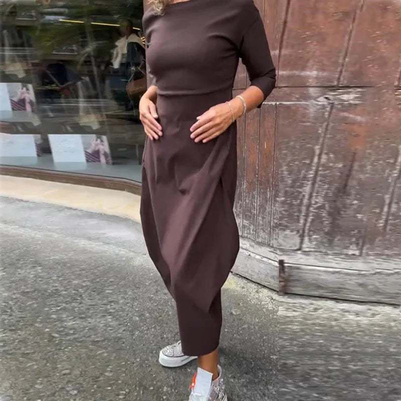 ✨ Sukienka Laura™ – elegancka sukienka z kieszeniami i długim rękawem