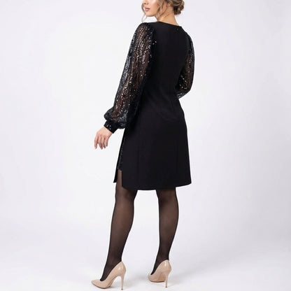 Anna™ | Elegancka sukienka z połyskującymi bufiastymi rękawami