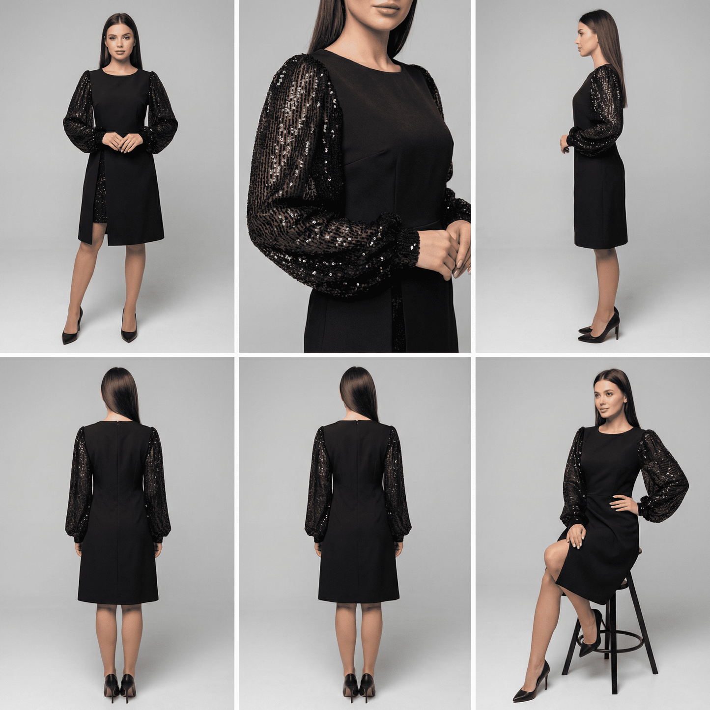 Anna™ | Elegancka sukienka z połyskującymi bufiastymi rękawami
